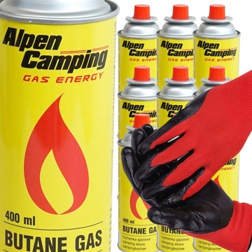 KARTUSZE GAZOWE ALPEN CAMPING DO KUCHENEK ZAPALAREK PALNIKÓW ZESTAW 10 SZT