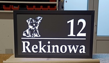 70х30 - НОМЕР ДОМА Табло со светодиодной подсветкой, адрес улицы, баннер, номер дома, 230 В.