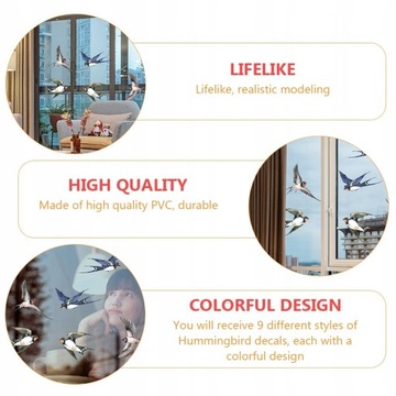 Наклейки на окна с предупреждением о столкновении с птицами 12 шт.