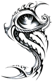 Tatuaż tymczasowy zmywalny skorpion TRIBAL oko ART szczypce głębia tunel