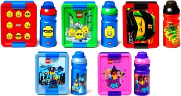 Pudełko na przekąski 20x17,3x7,1cm + butelka 390ml, PP+silikon