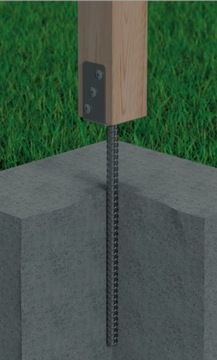 Анкер колонный фундаментный бетонный на длинном стержне ПС Р500 тип У - 101х60х124