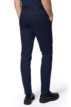 Spodnie Chino Slim Fit Granatowe z Bawełną Próchnik PM2 W32/L30