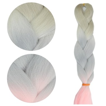 Włosy SYNTETYCZNE do warkoczyków KOLOROWE warkoczyki DOCZEPIANE WŁOSY ombre