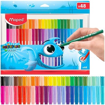 MAZAKI PISAKI FLAMASTRY COLORPEPS OCEAN MAPED 48 INTENSYWNYCH KOLORÓW