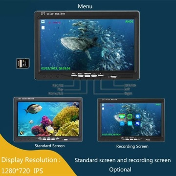 DVR Рыболокатор Камера для подводной рыбалки HD 1280*720 Экран 30 шт. Светодиодный