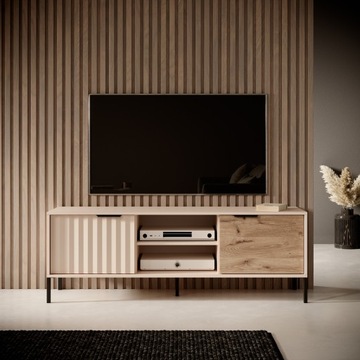 Тумба под телевизор Modern 153 Viva, бежевый, рифленый фасад НОВИНКА