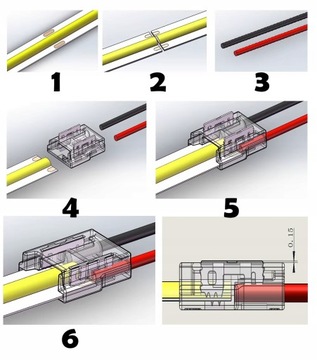 Простой разъем для кабелей нажал, чтобы погрузить светодиодные полоски 8 мм простая установка нажмите