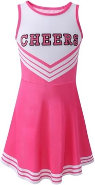Костюм черлидера для косплея, униформа для девочек с носками, розовый 130