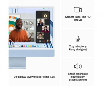 iMac 24 дюйма: M3 8/10, твердотельный накопитель 8 ГБ, 512 ГБ — синий