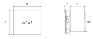 Вентилятор ванной комнаты Eberg Enso 100 белый светодиодный таймер датчик влаги