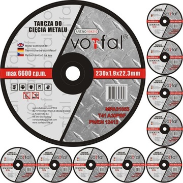 TARCZA TARCZE DO CIĘCIA METALU STALI 230X1,9MM TARCZA DO SZLIFIERKI KĄTOWEJ
