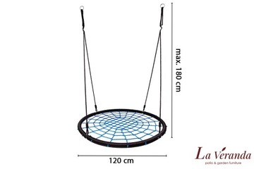 ПОДВЕСНЫЕ САДОВЫЕ КАЧЕЛИ 240 КГ ГНЕЗДО АИСТА СИНИЕ XXL 120 СМ