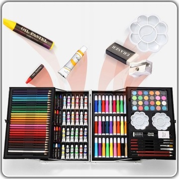 НАБОР ХУДОЖЕСТВЕННОЙ РАСКРАСКИ ДЛЯ ДЕТЕЙ + ЧЕМОДАН Фломастеры, мелки, краски