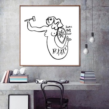 Pablo Picasso Syrenka Warszawska Koło 30x30cm
