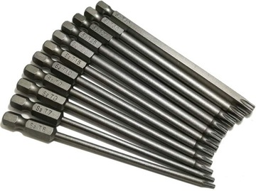 Длинные биты TORX, 11 шт., набор ключей 100 мм, 1/4 дюйма