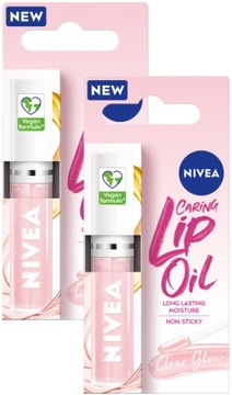 NIVEA 2x Pielęgnujący olejek do ust Clear Glow Zestaw