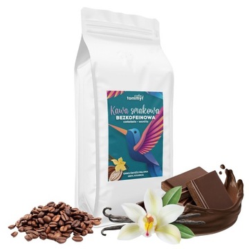 Kawa ziarnista 1kg BEZKOFEINOWA 100% Arabica SMAKOWA Czekolada Wanilia
