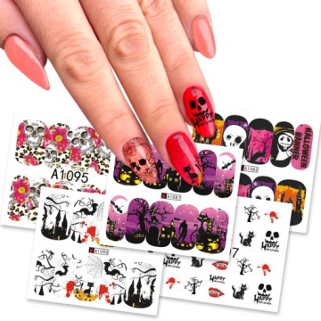 Хэллоуин ногтей искусства наклейки воды наклейки лист 12шт