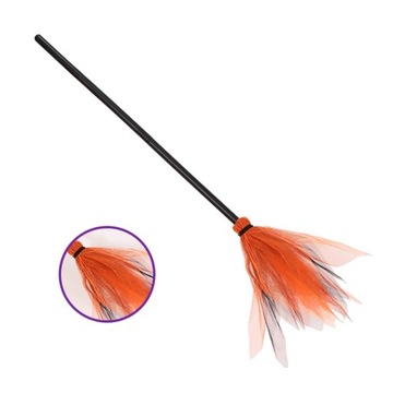 Волшебная метла, летающее фетровое рождественское украшение для детей, оранжевая ведьминская метла