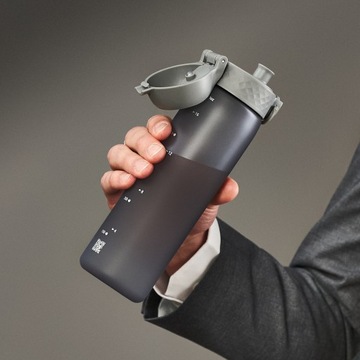 Бутылка для воды серая гладкая без рисунка для мальчика ION8 0,5 л