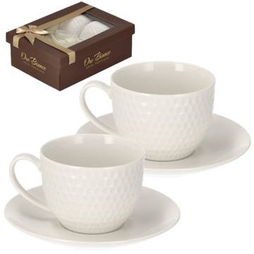 Zestaw porcelany Komplet kawowy Filiżanki ze spodkami 2x240 ml Dzień Matki