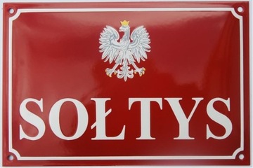 Tablica tabliczka Sołtys emaliowana blacha 25x40cm