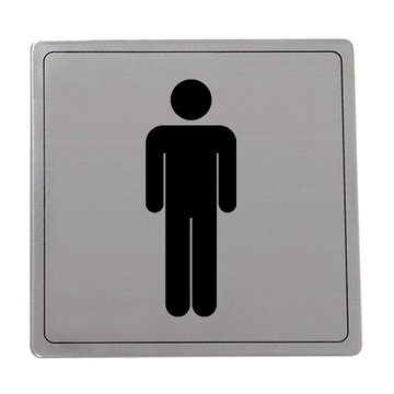 Tabliczka na drzwi WC męski INOX 14x14cm