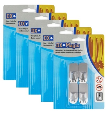 5x Haczyki DX-Magic klejące kwadrat metalowe 4szt