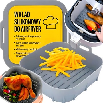 FORMA SILIKONOWA DO AIR FRYER FRYTKOWNICY PIECZENIA WKŁAD DO PIECZENIA 20cm