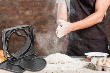 3X ТОРТ-ГОТОВКА В СЕРДЦЕ КРУГЛОЙ СТАЛЬНОЙ ПРОТИВЕНЬ ДЛЯ ВЫПЕЧКИ ТОРТОВ С АНТИПРИГАРНЫМ ПРИГОТОВЛЕНИЕМ