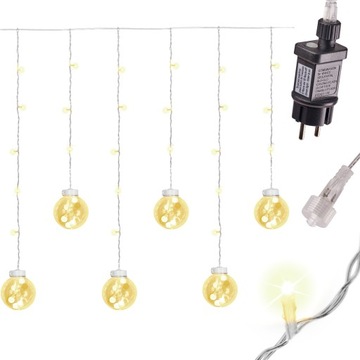 Светодиодные лампы шторные шары подвесные 3м 108LED Warm b