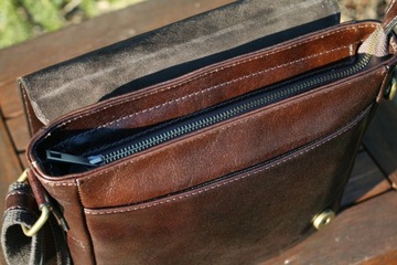 Мужская коричневая винтажная сумка через плечо из итальянской кожи, маленькая