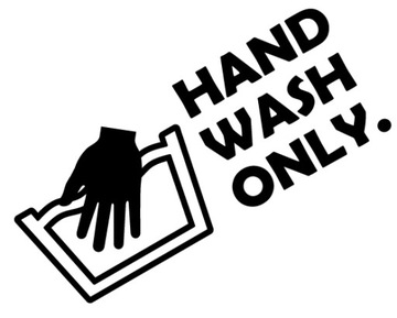Naklejka na auto HAND WASH ONLY 14 cm wzór 24