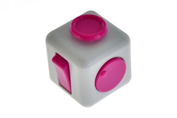 KOSTKA ANTYSTRESOWA FIDGET CUBE - BIAŁO-RÓŻOWA