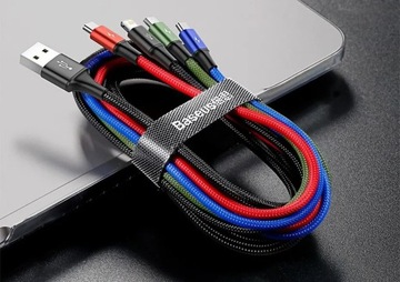 КАБЕЛЬ BASEUS 4 В 1 2XUSB TYPE C LIGHTNING MICRO БЫСТРАЯ ЗАРЯДКА 1,2 М