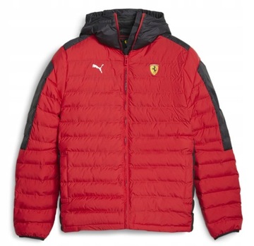 Kurtka męska PUMA FERRARI RACE ECO LITE DOWN JACKET SF pikowana kaptur L