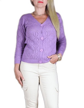 Sweter zapinany ażurkowy kobiecy krótki kardigan blezer dużo kolorów