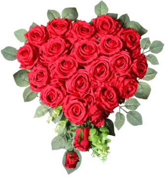 Сердце из роз 50 x 50 стоя - на подставке