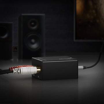 КОАКСИАЛЬНО-ОПТИЧЕСКИЙ КОНВЕРТЕР TOSLINK В 2x RCA CINCH