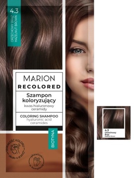 Marion Szampon Szamponetka koloryzujący z Biotyną - 4.3 Orzechowy Brąz