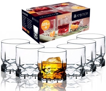 AMBITION DIAMOND SZKLANKI NISKIE WHISKY 6 SZT 325