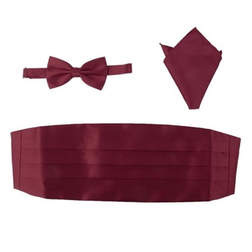 Męska satynowa koszka Cummerbund Hanky Zestaw