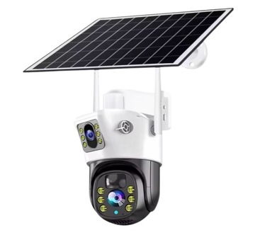 ZEWNĘTRZNA KAMERA SOLARNA WIFI DWA OBIEKTYWY 8MP APLIKACJA DO KAMERY