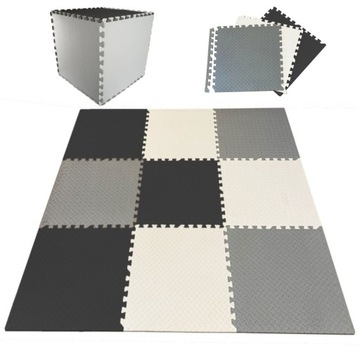 PUZZLE PIANKOWE MATA EVA 9 szt KOLORY EM1003 biały szary czarny