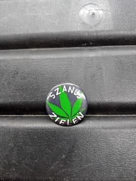 Szanuj zieleń przypinka mała 2,5 cm