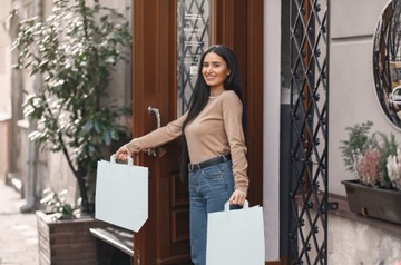 TORBA PAPIEROWA 32x16x39 cm BIAŁA ZAKUPOWA DUŻA ZESTAW 25 szt.