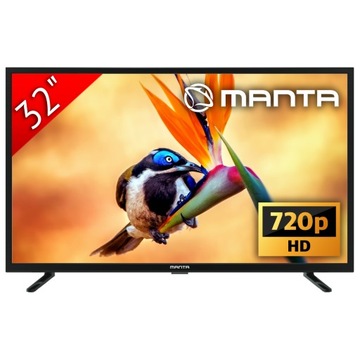 ТВ-приставка с экраном 32 дюйма, тюнер DVBT2 HEVC HD USB CL+ Manta 32LHN89T