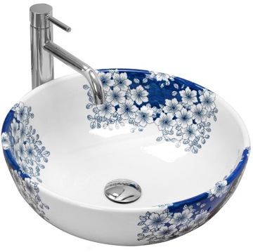 Umywalka Fiori Ceramiczna Nablaowa w kwiaty Flower