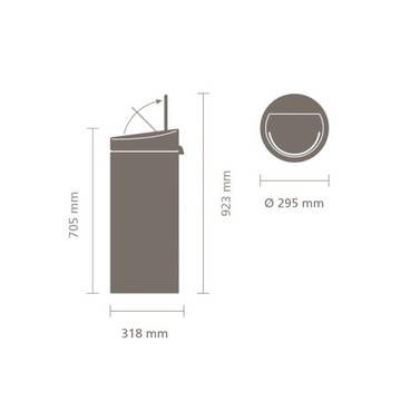 TOUCH BIN 30L МУСОРНАЯ БОРКА, BRABANTIA ПОЛИРОВАННАЯ СТАЛЬ